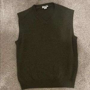 Men's Olive V-Neck Sweater Vest